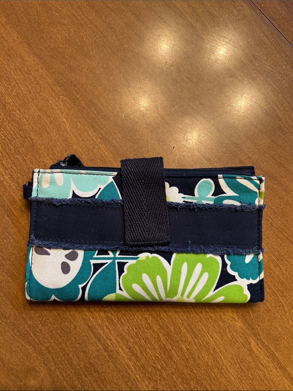 thirty-one Floral Wallet in Navy, Teal & Lime